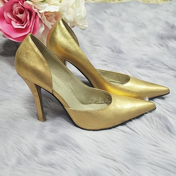 Colin Stuart Shoes - Colin Stuart Gold Point Toe Heels 4 inch